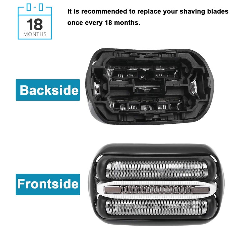 Ketofa 32B Shaver Foil Replacement and Cutter for Compatible with Braun Series 3, Shaver Razor Blade Cassette Head Compatible with Braun 320 330 340 350CC 370cc-4 390cc-4 Models - Image 2